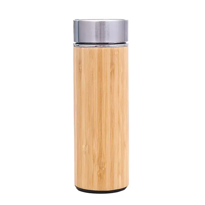 20.8 CM * 6.8 CM bamboo flask. Capacity is 500ml.