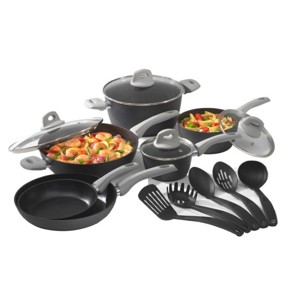Bialetti 15-Pc. Non-Stick Cookware Set with Soft-Touch Handles